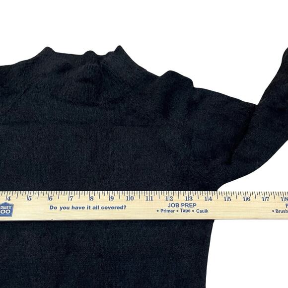 Petal And Pup Daril Sweater Dress Size 0 US Black Mini Balloon Sleeve Mock Neck - Picture 5 of 7